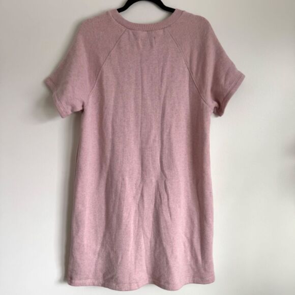 Madewell MWL Airyterry Sweatshirt Tee Dress - Heather Wisteria Dove (Pale Pink) - Picture 3 of 9